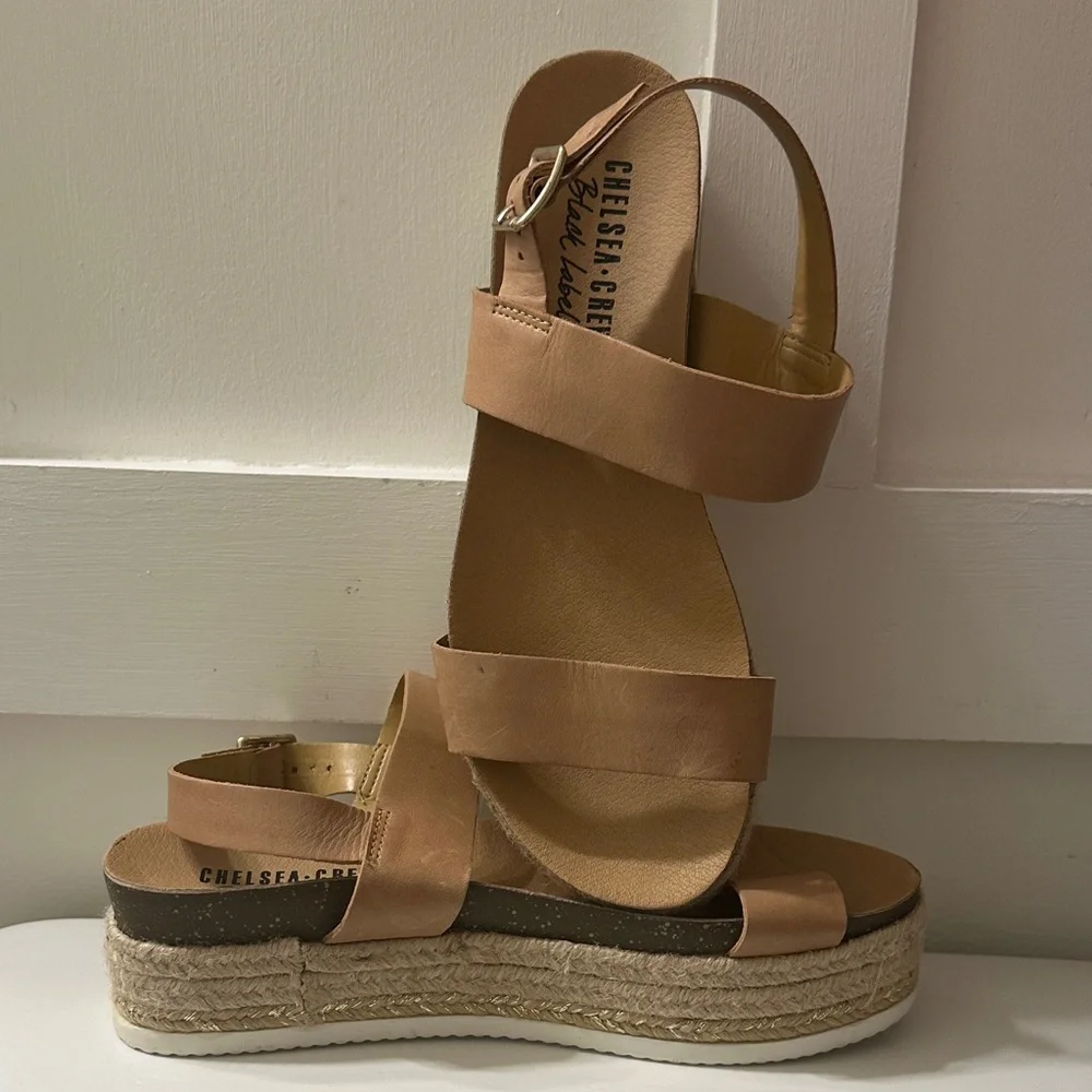 🌴🤎Chelsea Crew Tan Platform Espadrille Sandals•Size 8🤎🌴